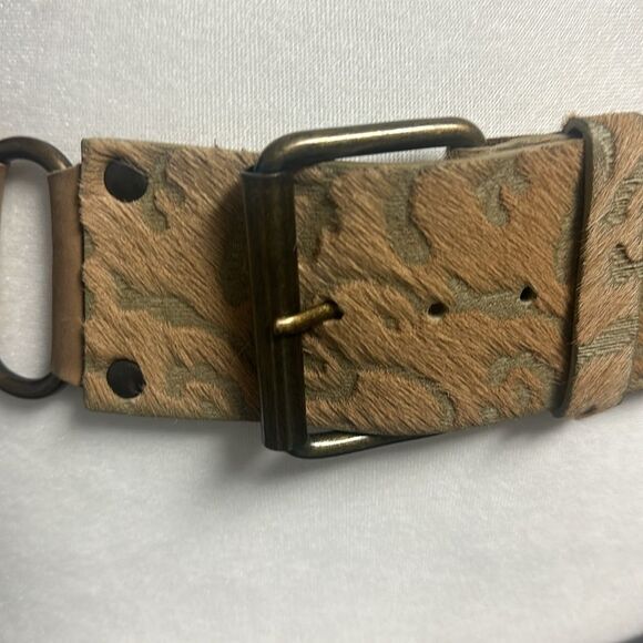 Vintage Nanni Italy Pony Hair Embossed Belt – Size 85/34 main image 7